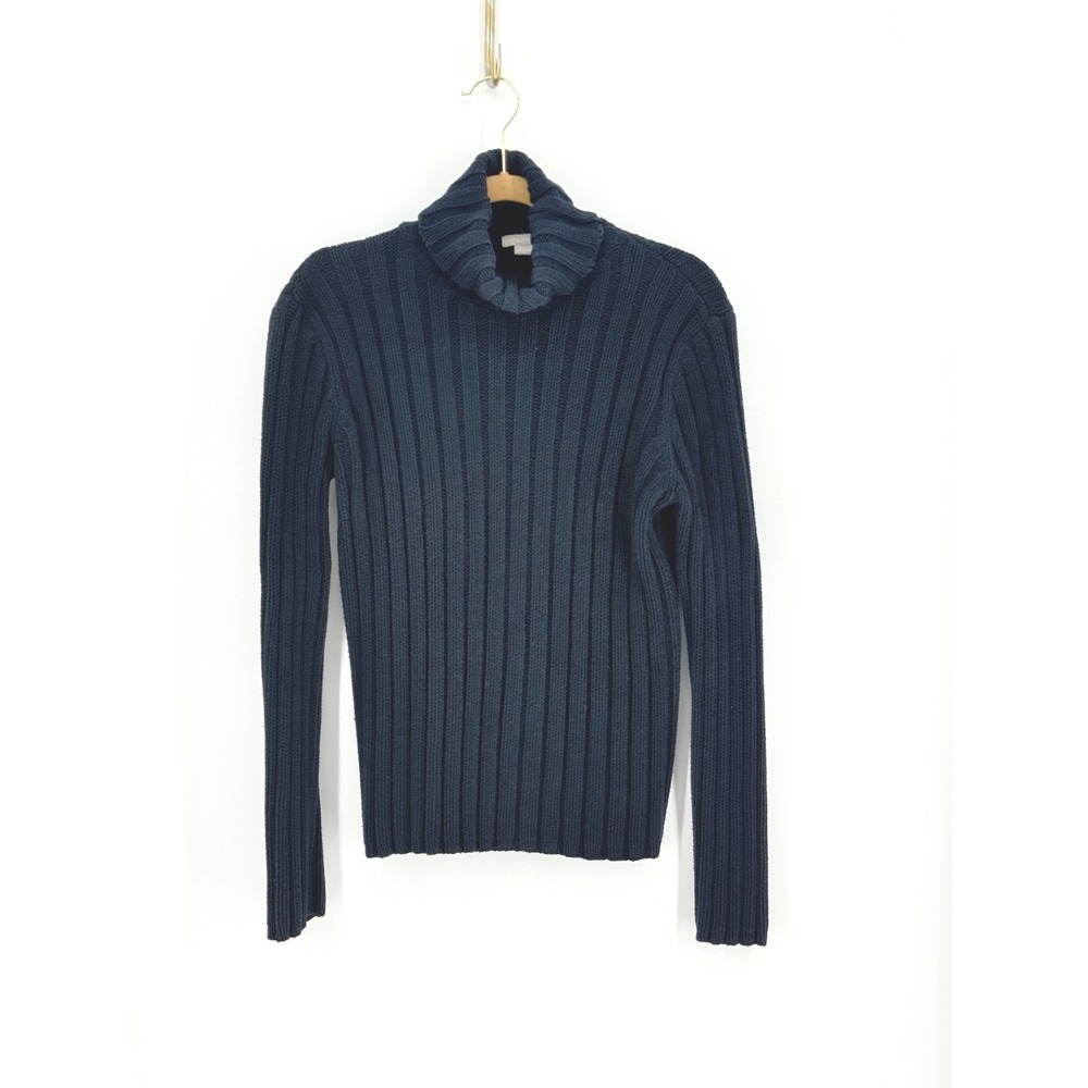 Vintage J. Crew Women Chunky Ribbed Knit Turtleneck Sweater Size M Academia Prep